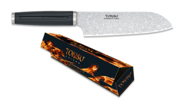 Tokisu SANTOKU Damascus Knife 18cm