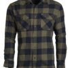 Light Black and Green OD Flannel Shirt