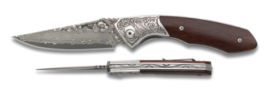 Albainox Damascus Steel Decorated Razor